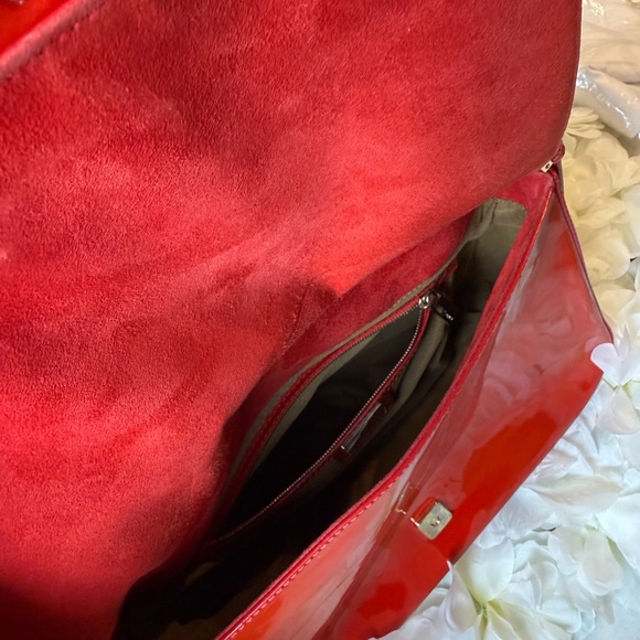 Fendi Mamma Baguette Red Patent Leather Handbag Authentic - Picture 11 of 17
